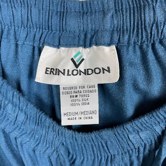 Erin London Blue Silk Pants Size M EUC - Picture 4 of 6